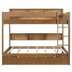 Full over Full Bunk Bed & Bed Frame with Trundle & Built-in Storage