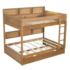 Full over Full Bunk Bed & Bed Frame with Trundle & Built-in Storage