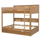 Full over Full Bunk Bed & Bed Frame with Trundle & Built-in Storage