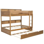 Full over Full Bunk Bed & Bed Frame with Trundle & Built-in Storage