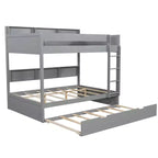 Full over Full Bunk Bed & Bed Frame with Trundle & Built-in Storage