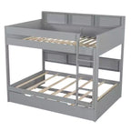 Full over Full Bunk Bed & Bed Frame with Trundle & Built-in Storage