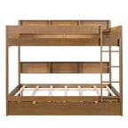 Full over Full Bunk Bed & Bed Frame with Trundle & Built-in Storage