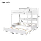 Full over Full Bunk Bed & Bed Frame with Trundle & Built-in Storage