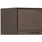 Solid Hardwood 32 Inch Wide Rectangle Modern Industrial Bar Cabinet in Walnut Brown