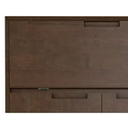 Solid Hardwood 32 Inch Wide Rectangle Modern Industrial Bar Cabinet in Walnut Brown
