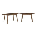 63 Mid-Century Walnut Oval Dining Table