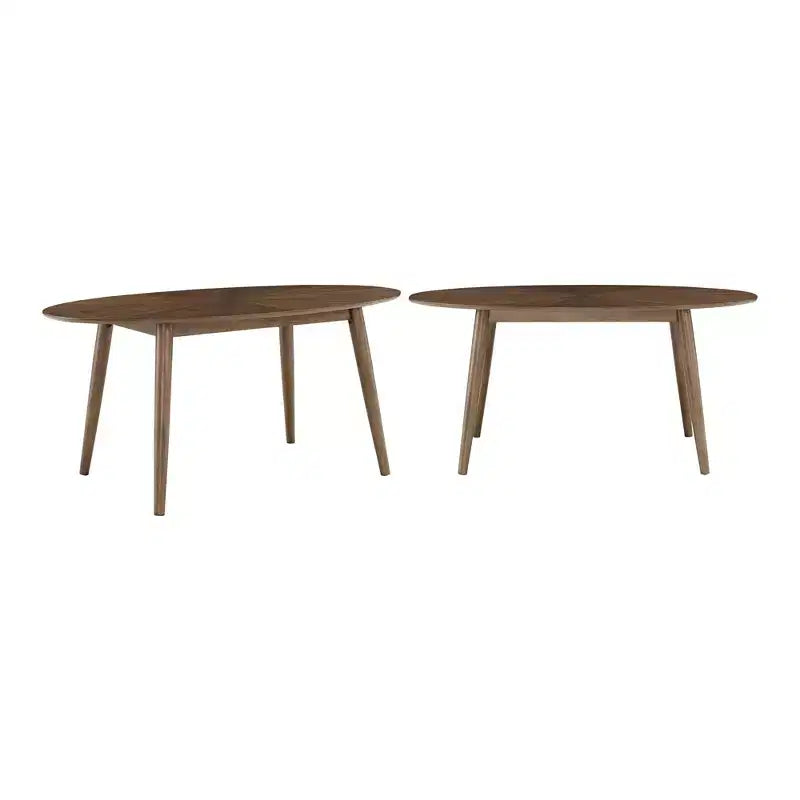 63 Mid-Century Walnut Oval Dining Table