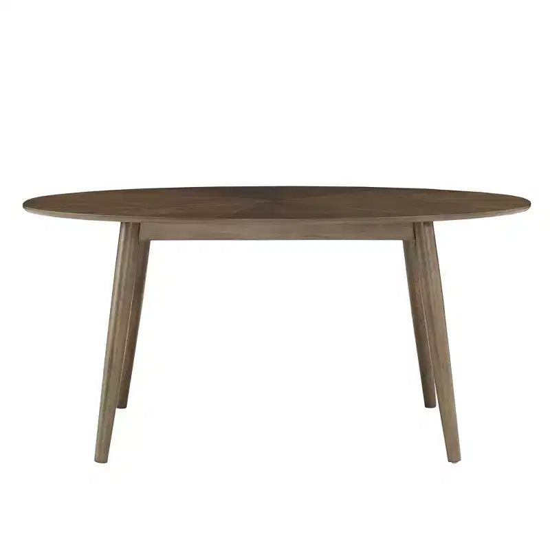 63 Mid-Century Walnut Oval Dining Table