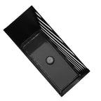 Metal Umbrella Stand, Rectangular Umbrella Holder Rack, with a Removable Drip Tray, 4 Hooks, Hollow-Out Design, for Entryway, Office, Black