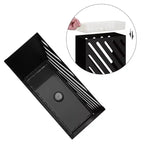 Metal Umbrella Stand, Rectangular Umbrella Holder Rack, with a Removable Drip Tray, 4 Hooks, Hollow-Out Design, for Entryway, Office, Black