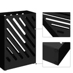 Metal Umbrella Stand, Rectangular Umbrella Holder Rack, with a Removable Drip Tray, 4 Hooks, Hollow-Out Design, for Entryway, Office, Black