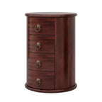 Mid-Century Modern Solid Wood Nightstand with 4 Drawers