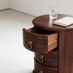 Mid-Century Modern Solid Wood Nightstand with 4 Drawers