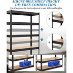 5-Tier Heavy Duty Metal Shelving Unit, Adjustable Garage Storage Rack 2000 lbs Capacity for Garage Warehouse Basement