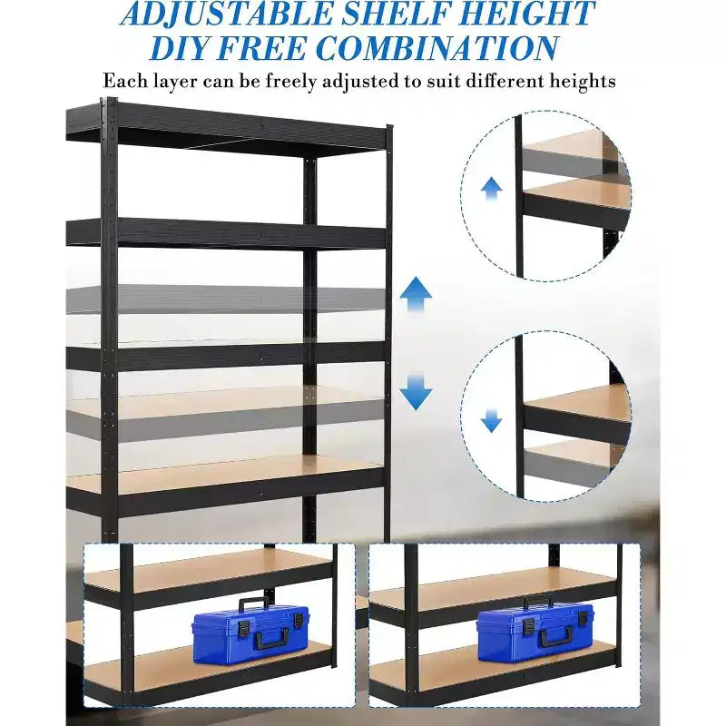 5-Tier Heavy Duty Metal Shelving Unit, Adjustable Garage Storage Rack 2000 lbs Capacity for Garage Warehouse Basement