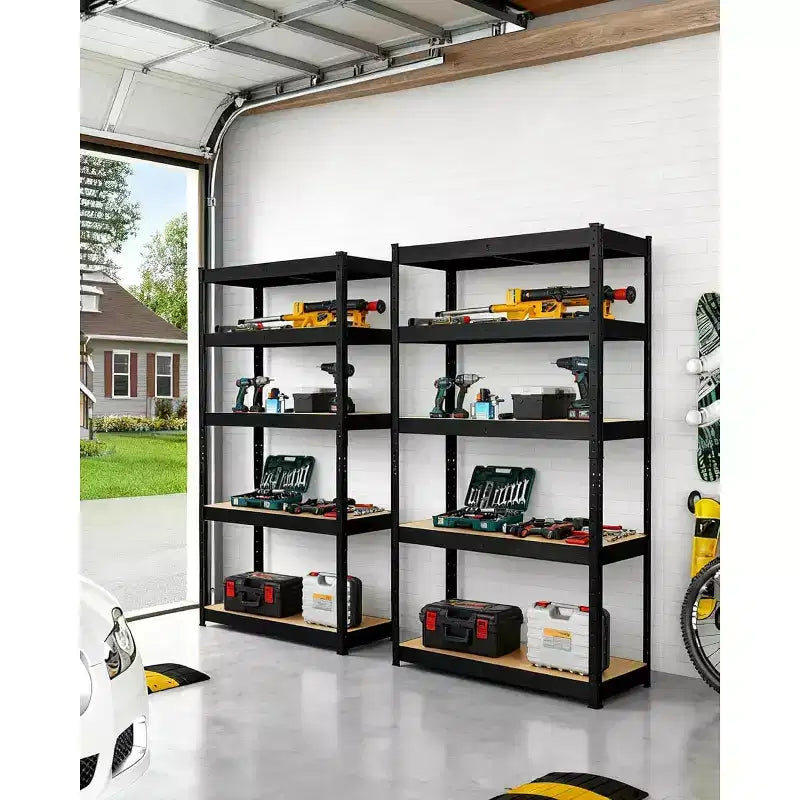 5-Tier Heavy Duty Metal Shelving Unit, Adjustable Garage Storage Rack 2000 lbs Capacity for Garage Warehouse Basement
