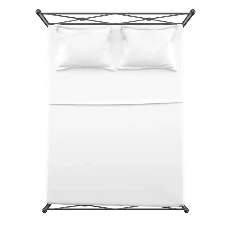 Double X Black Metal Queen Bed