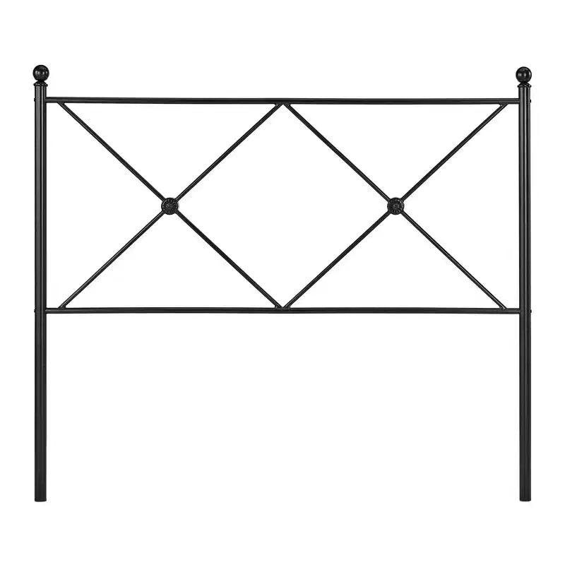 Double X Black Metal Queen Bed