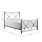 Double X Black Metal Queen Bed