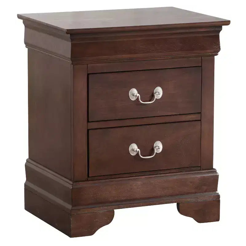 Rectangle Cherry Wood Nightstand For Living Room and Bedroom