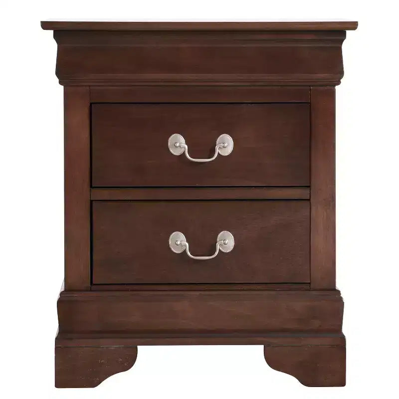 Rectangle Cherry Wood Nightstand For Living Room and Bedroom