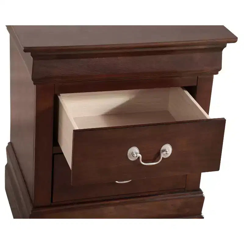 Rectangle Cherry Wood Nightstand For Living Room and Bedroom
