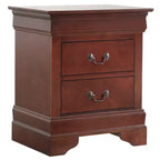 Rectangle Cherry Wood Nightstand For Living Room and Bedroom