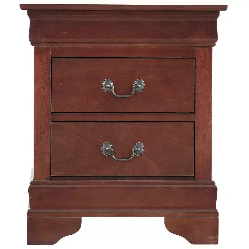Rectangle Cherry Wood Nightstand For Living Room and Bedroom