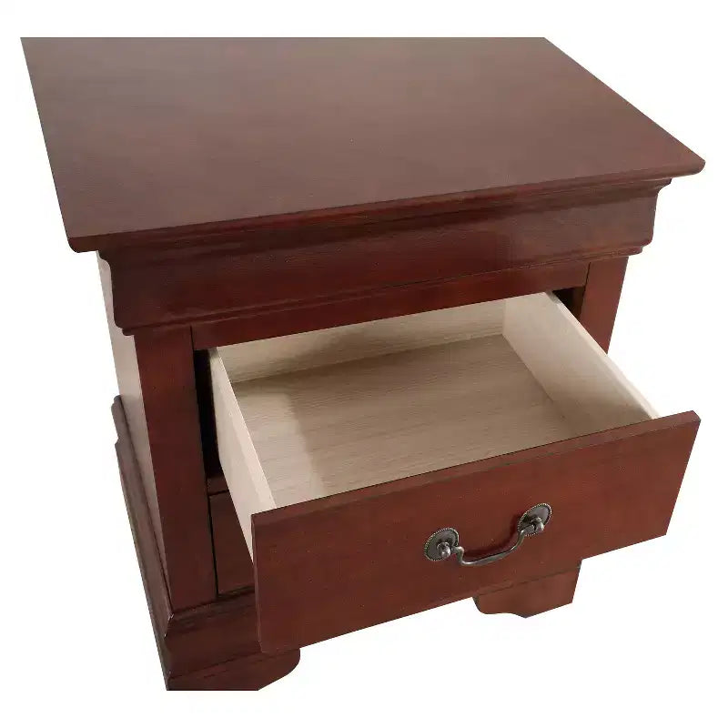 Rectangle Cherry Wood Nightstand For Living Room and Bedroom