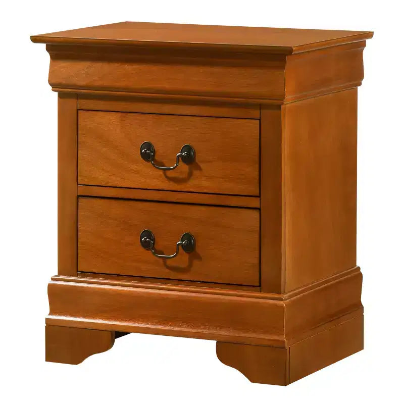 Rectangle Cherry Wood Nightstand For Living Room and Bedroom