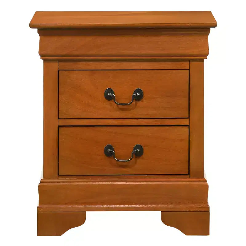 Rectangle Cherry Wood Nightstand For Living Room and Bedroom