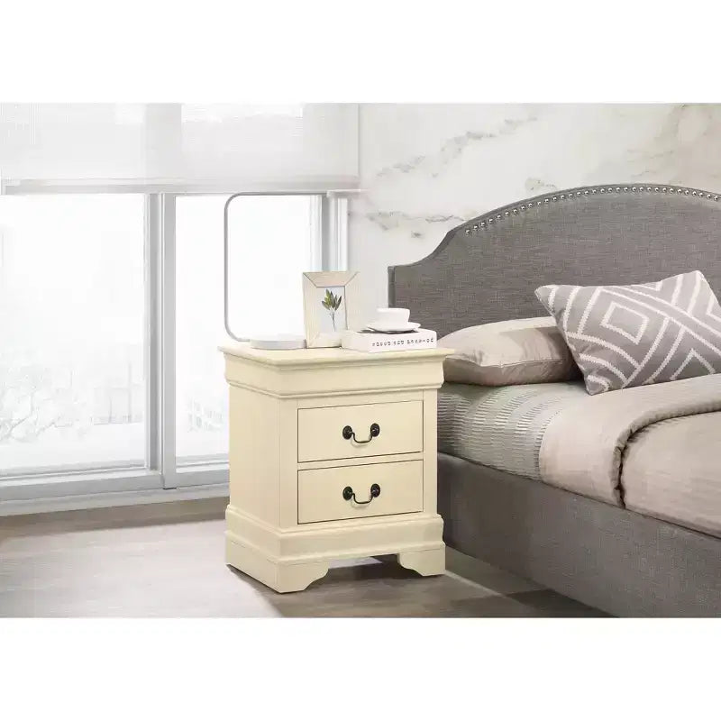 Rectangle Cherry Wood Nightstand For Living Room and Bedroom