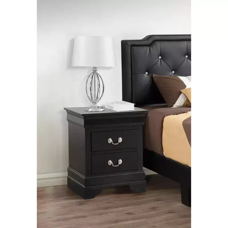 Rectangle Cherry Wood Nightstand For Living Room and Bedroom