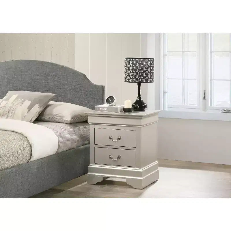 Rectangle Cherry Wood Nightstand For Living Room and Bedroom