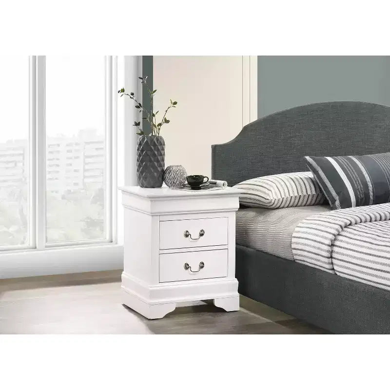 Rectangle Cherry Wood Nightstand For Living Room and Bedroom