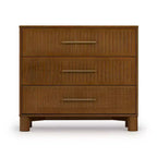 Fluted 3 Drawer Dresser with Brass Handle