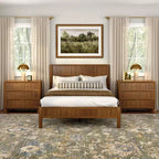 Fluted 3 Drawer Dresser with Brass Handle