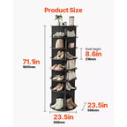 7 Tiers Rotating Shoe Rack Tower, 360 Spinning Shoe Rack, Revolving Storage Round Carousel Display, Freestanding Lazy Susan Organizer Display, Black