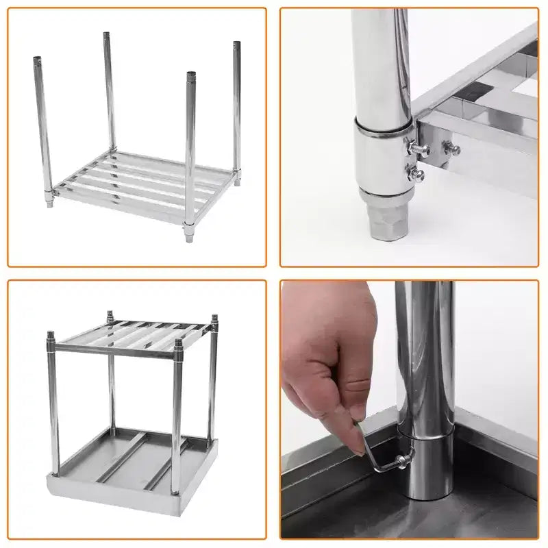 24x48 Stainless Steel Work Table with Backsplash, Heavy Duty Commercial Food Prep Table with Adjustable Undershelf