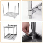24x48 Stainless Steel Work Table with Backsplash, Heavy Duty Commercial Food Prep Table with Adjustable Undershelf