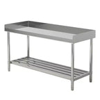 24x48 Stainless Steel Work Table with Backsplash, Heavy Duty Commercial Food Prep Table with Adjustable Undershelf