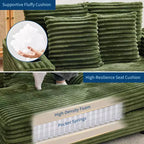 Oversized Chaise Lounge Chair Indoor, Corduroy Lounge Sofa, Cup Holders & Throw Pillows, for Home, Bedroom, Office