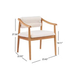 Modern Rubber Wood Upholstered Patio Dining Chairs With Cushions