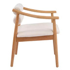 Modern Rubber Wood Upholstered Patio Dining Chairs With Cushions