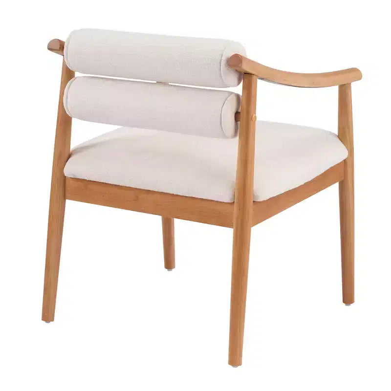 Modern Rubber Wood Upholstered Patio Dining Chairs With Cushions