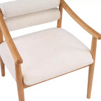 Modern Rubber Wood Upholstered Patio Dining Chairs With Cushions