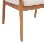 Modern Rubber Wood Upholstered Patio Dining Chairs With Cushions