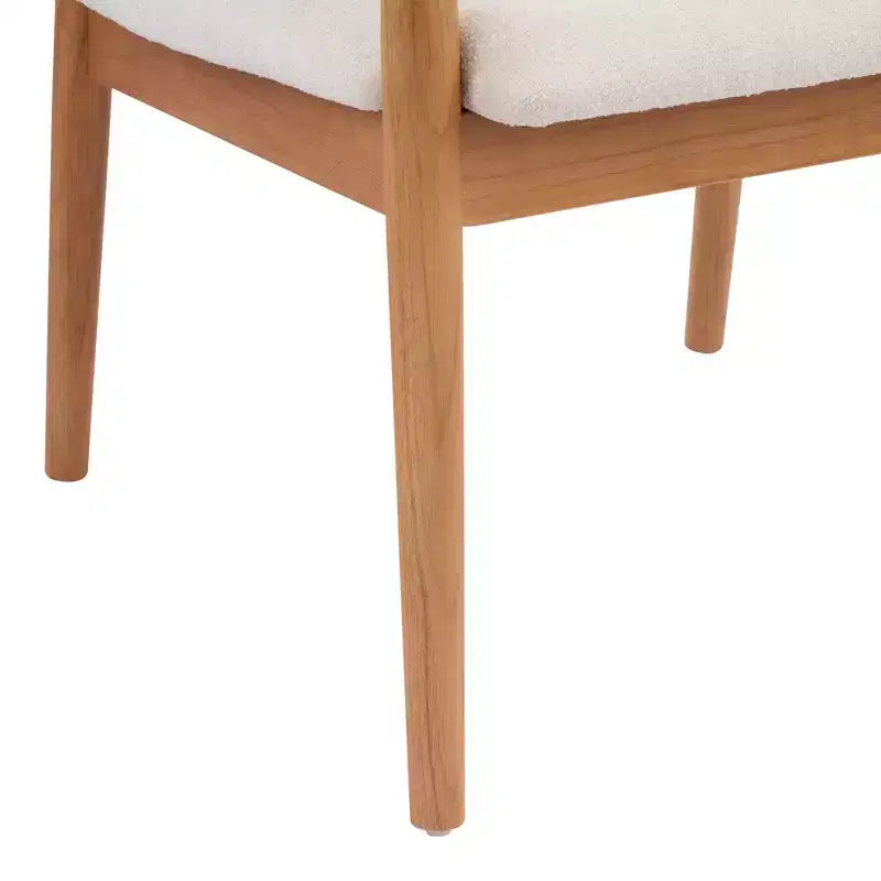 Modern Rubber Wood Upholstered Patio Dining Chairs With Cushions