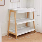 Modern Portable Baby Changing Station  Compact Diaper Changing Table with Waterproof Pad & 2 Storage Shelves for Newborns & Infants.